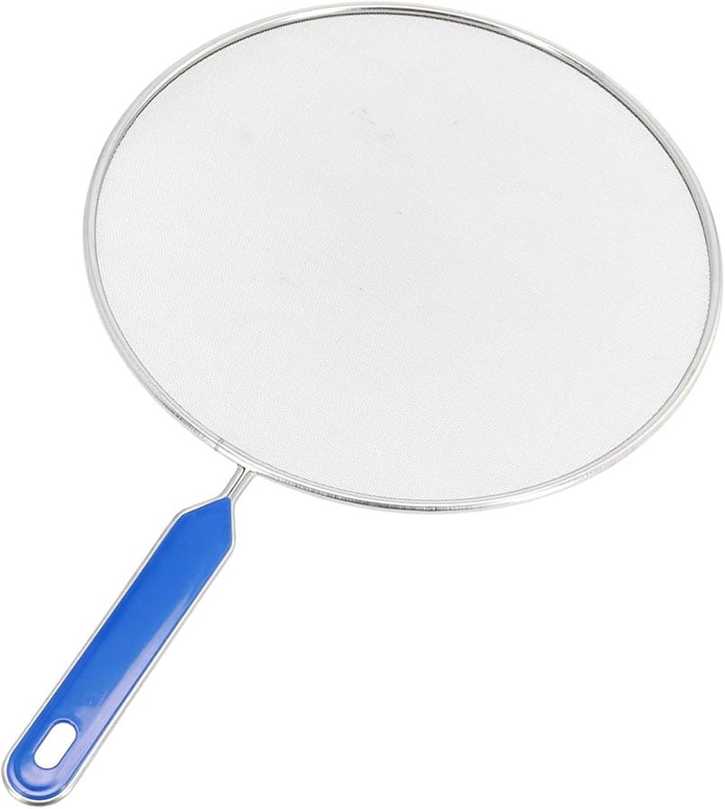 Stainless Steel Splatter Screen Set 4 Sizes 21 25 29 33 cm Silver Blue Anti Oil Splash Guard - Image 2